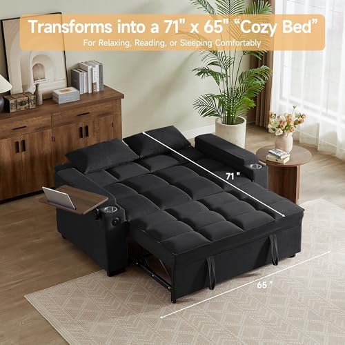 hansones ​66" Multi-Functional Pull-Out Sofa Bed - Image 3
