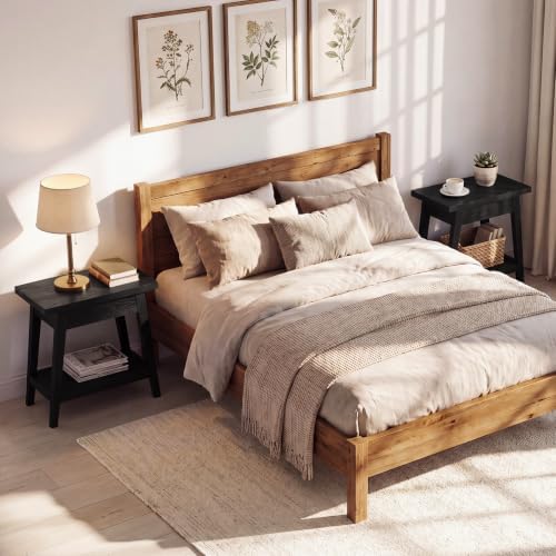 End Table for Living Room, 2-Tier Solid Wood Side Table - Image 3