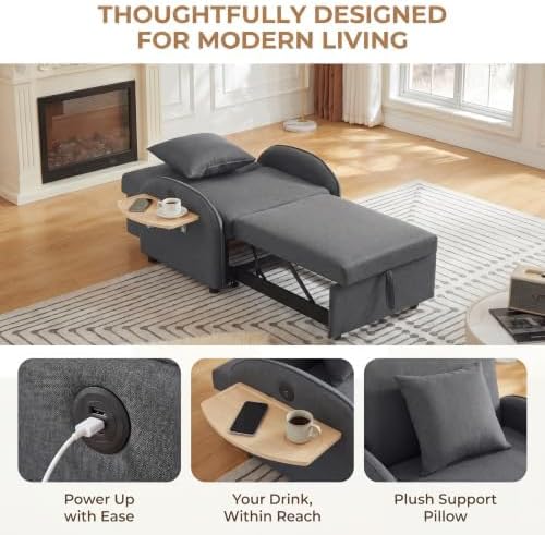 Single Sleeper Sofa Chair Bed - Image 5