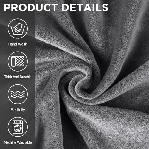 Peryiter 3 Pcs Couch and Loveseat Sofa Covers, Light Gray - Image 3