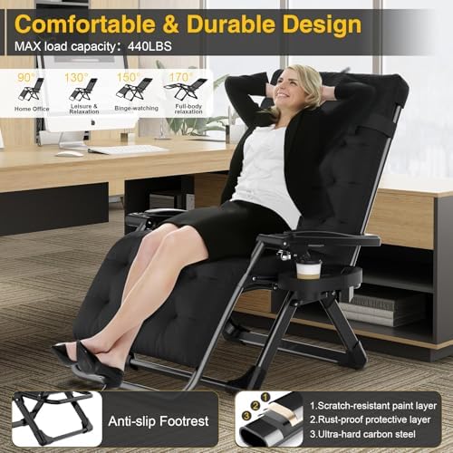 Suteck Zero Gravity Chair, Folding Lounge Chairs - Image 5