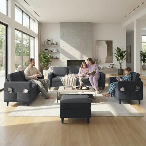 ijuicy 3PCS Sectional Sofa Set, Modern 6 Seater Couch Set - Image 7