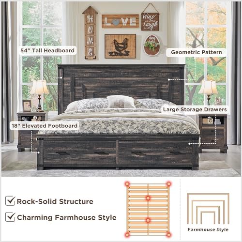 RedLemon 54" Farmhouse Queen Bed Frame - Image 3