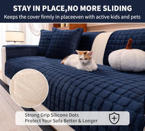 Velvet Sectional Couch Cover for 3 Seats - Image 4