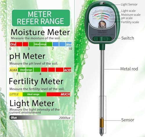 Soil Moisture Meter for Plants, 4-in-1 Soil Tester - Image 5