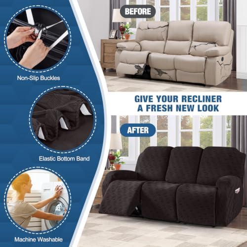 TAOCOCO Recliner Sofa Covers Stretch Reclining Couch Cover, Jacquard Recliner - Image 5