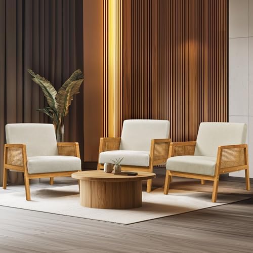 Yaheetech Rattan Accent Chair, Boho Vintage Armchair - Image 5
