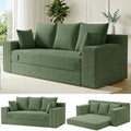 Boneless Couch for Living Room, 3 Seater Convertible Futon Sofa Bed Comfy Pull by Cidludto
