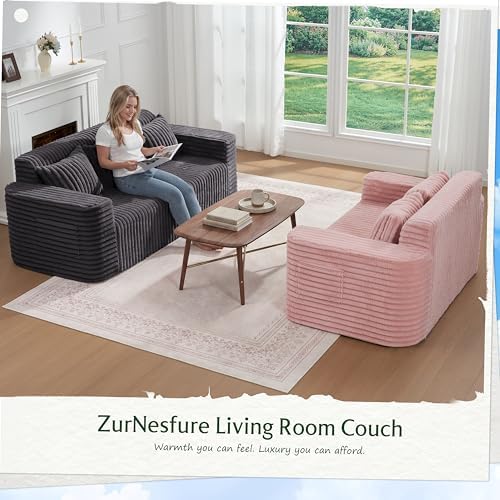 ZurNesfure Sofa Couch 3-Seater Boneless Sofa - Image 4