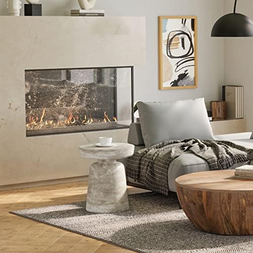 SIMPLIHOME Robbie 16" Wide Solid Wood Round End Table in White Wash - Image 4