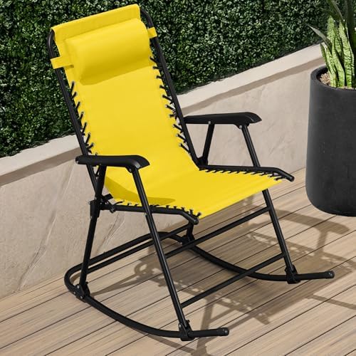 Best Choice Products Outdoor Patio Rocking Chair, Sunflower Yellow - Image 2