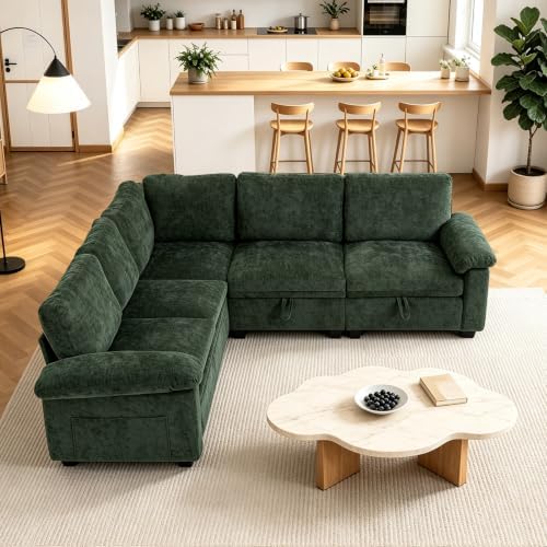 85'' Modular Sectional Sleeper Sofa, L Shape Pull Out Sofa Bed - Image 2