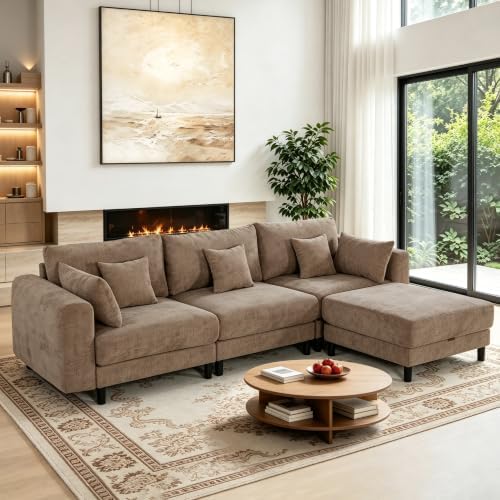 112.4'' Cloud Couch, L Shaped Modular Sectional Sofa by MastonHome