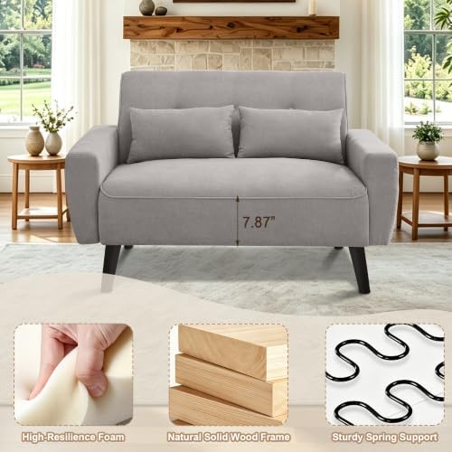 3 Pieces Sofa Set, L Shaped Sectional Couch and Loveseat Set - Image 4