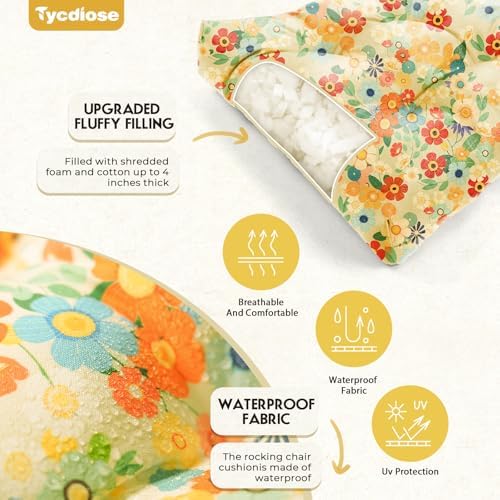 All Weather 3 Pieces Wicker Furniture Chair Cushions, Waterproof Outdoor Wicker - Image 4
