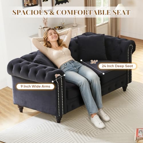 2 Piece Mid Century Modern Chesterfield Sofa Set - Image 5