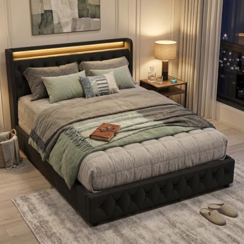 Queen Size Bed Frame, 4 Storage Drawers, Charging Station - Image 3