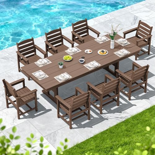 SERWALL Outdoor HDPE Dining Chairs Set of 4 - Image 2