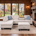 Linen L-Shaped Couch Set by Topcomfy