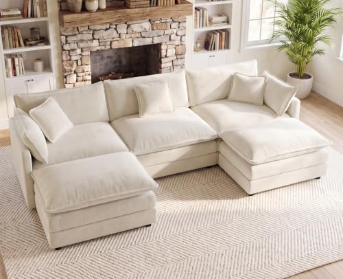 111.5" Modular Sectional Sofa, U Shaped Cloud Couch by VEPXXP