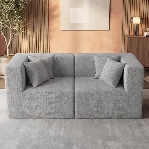 MONVANE 75" Loveseat Sofa, Comfy Chenille Modular Sectional Sofa - Image 6