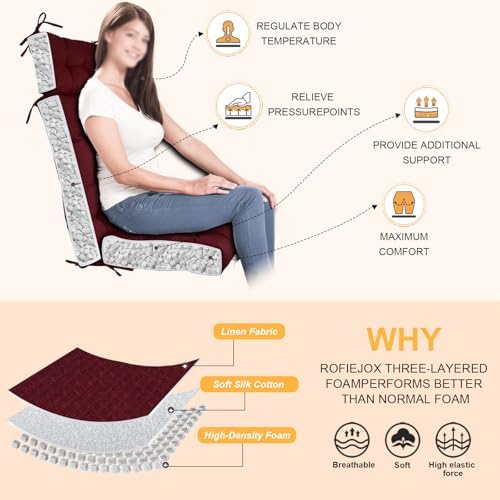 Rocking Chair Cushions Indoor High Back Set - Image 2