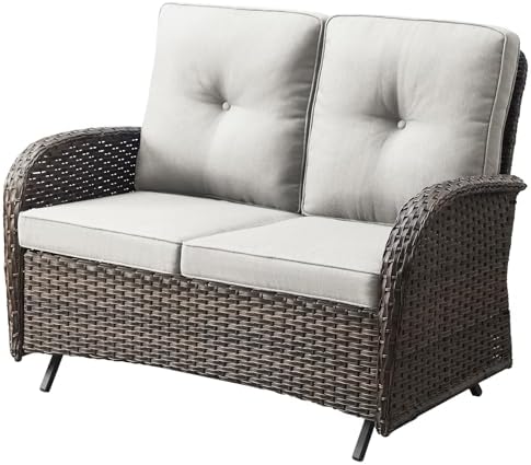 Belord Outdoor Glider Bench Patio Loveseat by Belord