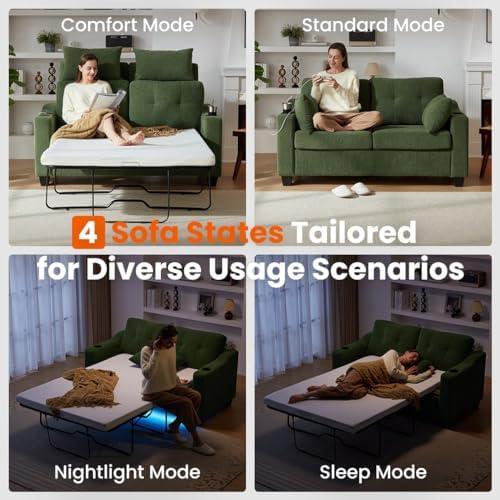Full Size Pull Out Sleeper Sofa Bed, Pullout Loveseat Couch Bed - Image 5