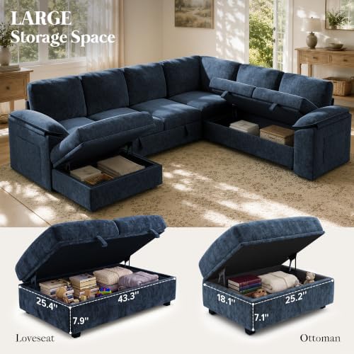Xbrigh 108 inch Modular Sectional Sleeper Sofa - Image 5