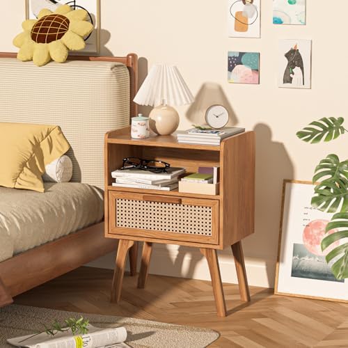 Lerliuo Rattan Nightstand, Side Table - Image 2