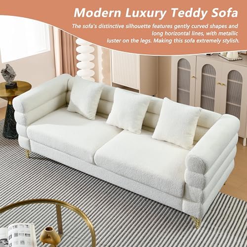 mikibama Modern Teddy Sectional Sofa, 81 Inch Oversized Sofa Couch, Luxury 3 - Image 6