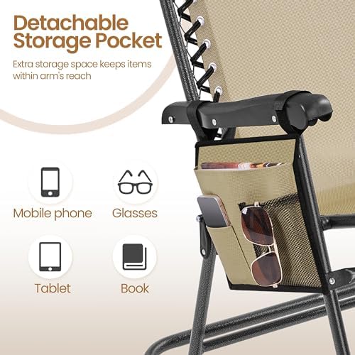 Yaheetech Patio Rocking Chair Folding Camping Chair - Image 6