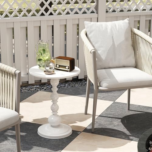 Metal Small End Table, Round Side Table - Image 6