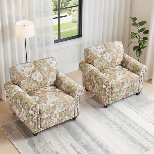 Folral Accent Chair, Comfy Reading Armchair - Image 6