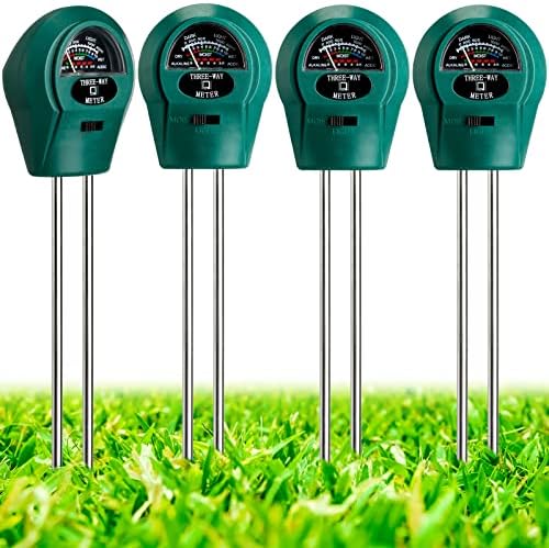 Sherr 4 Pieces Plant Moisture Meter 3 in 1 Soil Moisture Meter by Sherr