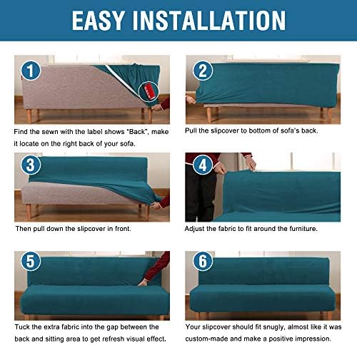 H.VERSAILTEX Real Velvet Futon Cover Armless Sofa Covers Sofa Bed Covers - Image 6