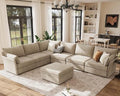 ABCASA 135.5" Modular Sectional Sofa, Oversized U Shaped Convertible Couch by ABCASA