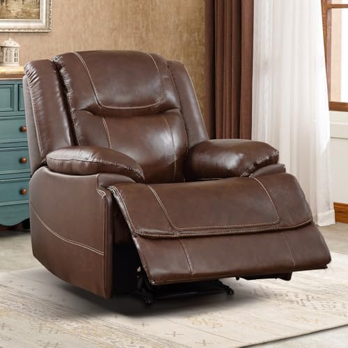 CANMOV Genuine Leather Manual Recliner Sofa Set - Image 6