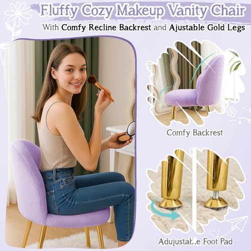 VINGLI Fluffy Girls Vanity Chair - Image 3