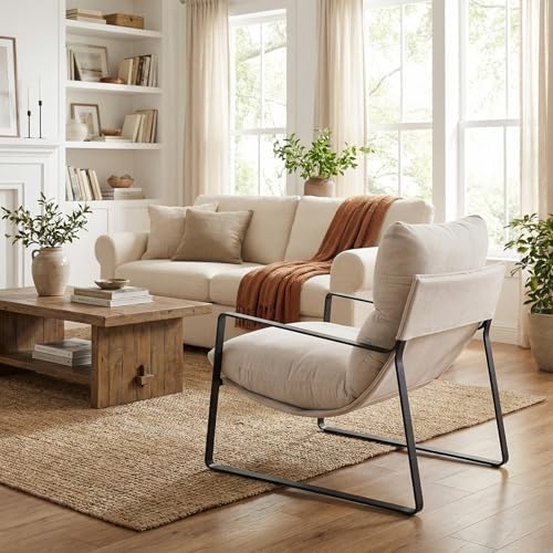 LukeAlon Modern Linen Accent Armchair - Image 4