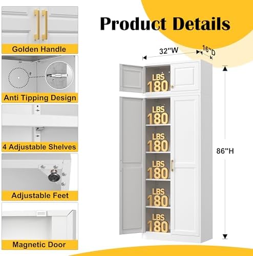 Steeloong 86"Metal Pantry Storage Cabinet - Image 3