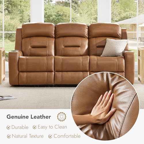 Watson & Whitely Genuine Leather Power Reclining Sofa & Loveseat Set - Image 3