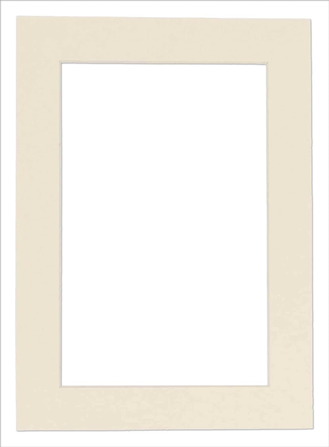 8.5x11 Mat Bevel Cut for 7x9 Photos - Acid Free Textured Cream Precut Matboard With Backing Board and Crystal Clear, Self Seal Photo Mat Bag - For Pictures, Photos, Framing - 4-ply Thickness
