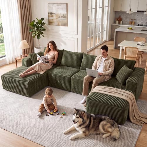 118" U Shaped Boneless Couches for Living Room, Modular Sectional Sofa - Image 3