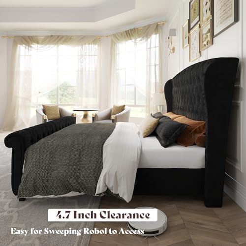 AMERLIFE California King Upholstered Sleigh Bed Frame - Image 6