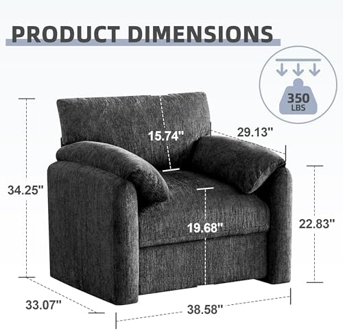 Howjoe Accent Chair for Living Room, Oversized Reading Armchair - Image 2