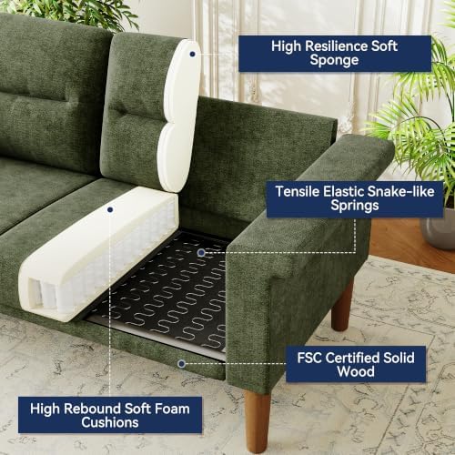 Vipbear 69" Loveseat Sofa, Modern Couches - Image 4