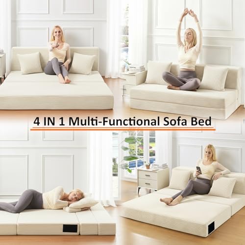 JKMAX Queen Size Folding Sofa Bed - 4 in 1 Convertible Sleeper Chair - High - Image 6