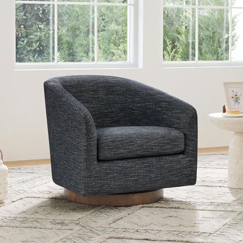 CHITA Swivel Accent Chair Set of 2, Fully Assembled Fabric Barrel Armchair - Image 4