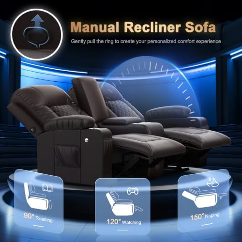 Loveseat Recliner Sofa, Home Theater Seating - Image 6